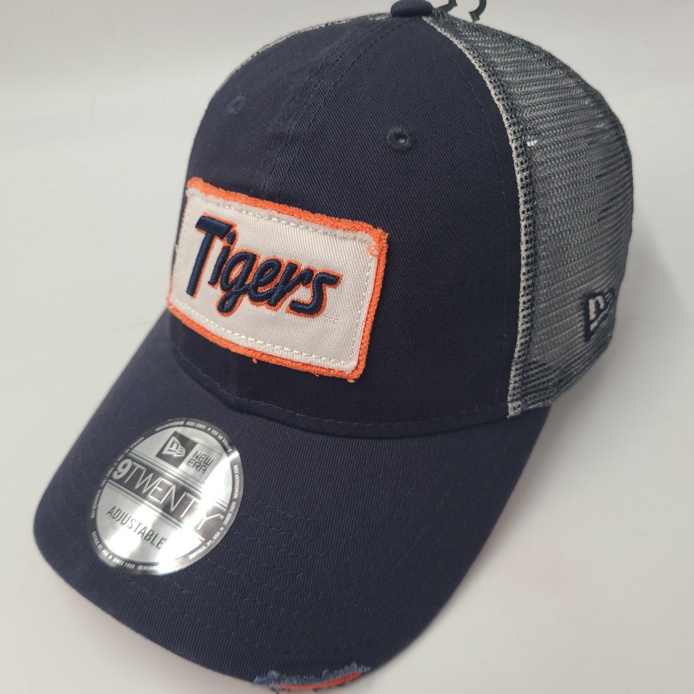 Auburn Tigers Hat Snapback Trucker Mesh New Era 9Twenty Blue Orange Distressed